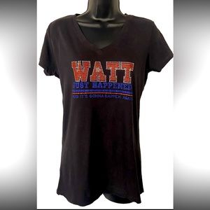 JJ WATT Rhinestone Women’s Black‎ TShirt Size XL
